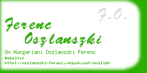 ferenc oszlanszki business card